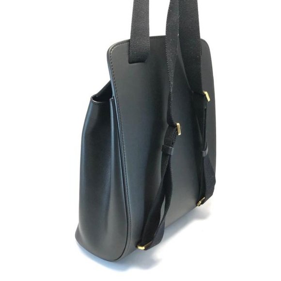THE ROW Black Moulded Leather Backpack - Picture 7 of 12